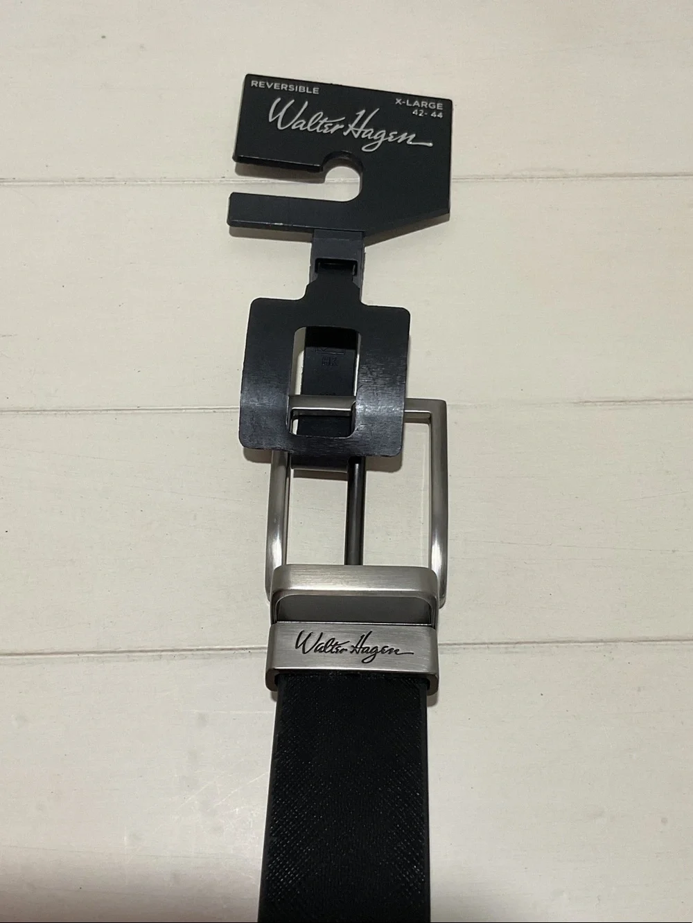 Walter Hagen Black Belt with Brushed Silver Buckle
